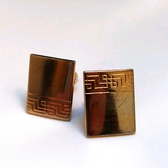 Vintage Other - Vintage Swank Greek Key Design Cuff Links